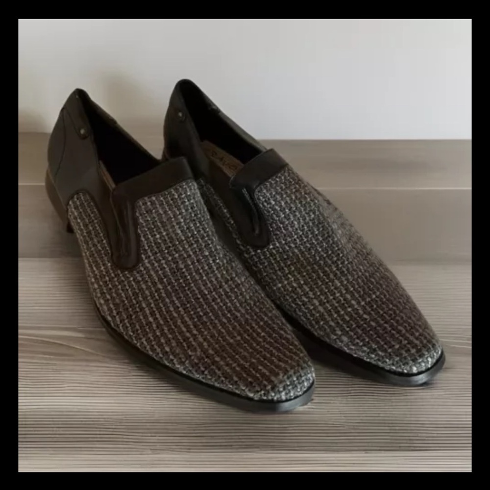 BRAVO! Men’s Retro Preppy Scholar Business Fabric Loafer Style Dress Shoe Sz 11